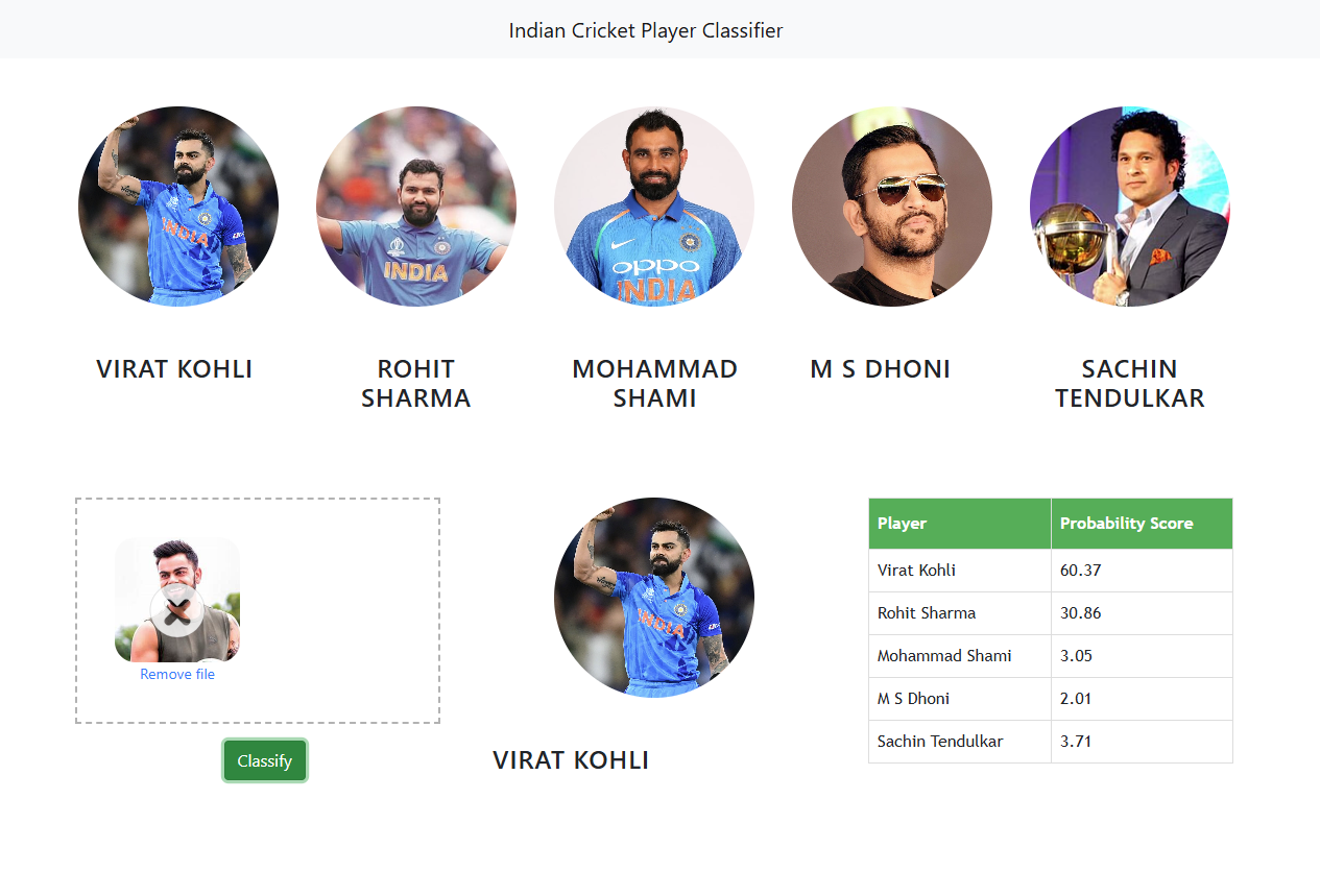 Indian Cricket Player Classifier Project Image